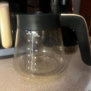 Beautiful by Drew Barrymore 14 cup Glass Coffee Carafe with Gold Handle
